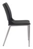 Modern Ace Black Faux Leather Armless Dining Chair with Steel Frame