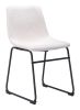 Smart Modern Black Upholstered Dining Chair – Sculpted Polyurethane Seat & Metal Base