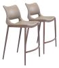 Modern Ace Black Faux Leather Counter Stool with Brushed Stainless Steel Frame