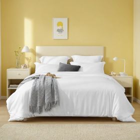 Premium Hotel-Grade Breathable Microfiber Duvet Cover with 2 Pillowcases (Option: White-Q)
