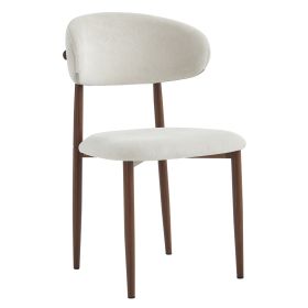Set of 2 Modern Upholstered Dining Chairs – Waterproof Linen, Wood-Look Legs (Option: WalnutLeg)
