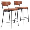 Charon Bauhaus Counter Stool – Vinyl Upholstery & Powder-Coated Steel