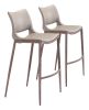 Modern Ace Black Faux Leather Bar Stool with Brushed Stainless Steel Frame