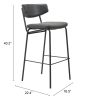 Charon Bauhaus Bar Stool – Vinyl Upholstery & Powder-Coated Steel