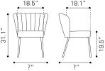 Elegant Aimee Mid-Century Modern Dining Chair – Wrapped Seat & Back, Stackable