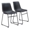 Smart Modern Black Upholstered Dining Chair – Sculpted Polyurethane Seat & Metal Base