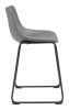 Smart Modern Black Upholstered Counter Stool – Sculpted Polyurethane Seat & Metal Base