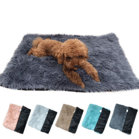 Plush Padded Sleeping Mat for Pets, Available in 4 Sizes & 5 Colors (Color: Light Brown, size: S(35X50CM))