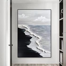 Handmade Modern Ocean Wave Oil Painting On Canvas Abstract Oil Painting Hand Painted Large Wall Art For Home Decor (Style: 01, size: 140x210cm)