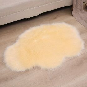 Fluffy Faux Fur Bedroom Rug, Available in 6 Colors (Color: Light Yellow, size: 23.62*35.43inch)
