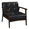 Rubber Wood Frame Accent Chair with Armrest for Living Room