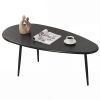 Oval Mid-Century Modern Coffee Table with Sturdy Metal Construction