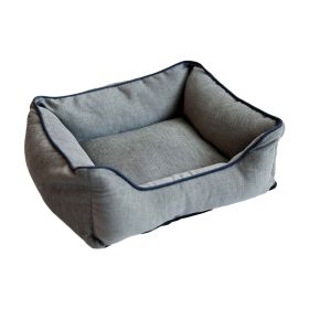 DGS Pet Products Repelz-It Chenille Pet Bed, Available in 4 Sizes & 2 Colors (Color: Grey/Blue, size: large)
