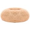 Plush Round "Donut" Bed for Pets, Large, Available in 4 Colors