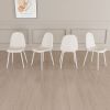 Set of 4 Modern Dining Chairs with Suede-Like Upholstery