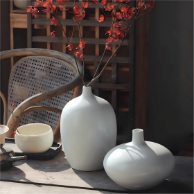 Parel Ceramic Vase, White (size: large)