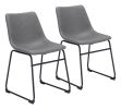 Smart Modern Black Upholstered Dining Chair – Sculpted Polyurethane Seat & Metal Base
