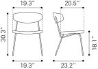 Charon Bauhaus Dining Chair – Vinyl Upholstery & Powder-Coated Steel