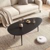 Oval Mid-Century Modern Coffee Table with Sturdy Metal Construction