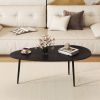 Oval Mid-Century Modern Coffee Table with Sturdy Metal Construction