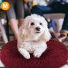 Plush Round "Donut" Bed for Pets, Medium, Available in 3 Colors