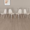 Set of 4 Modern Dining Chairs with Suede-Like Upholstery