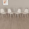 Set of 4 Modern Dining Chairs with Suede-Like Upholstery