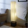 Rice Paper Floor Lamp with Dark Wood Base & White Shade