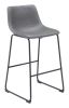 Smart Modern Black Upholstered Bar Stool – Sculpted Polyurethane Seat & Metal Base