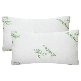 Set of 2  Hypoallergenic Bamboo Memory Foam Pillows, Queen or King (Option: 2Pcs-QueenSize)