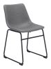 Smart Modern Black Upholstered Dining Chair – Sculpted Polyurethane Seat & Metal Base