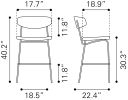 Charon Bauhaus Bar Stool – Vinyl Upholstery & Powder-Coated Steel