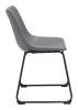 Smart Modern Black Upholstered Dining Chair – Sculpted Polyurethane Seat & Metal Base