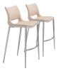 Modern Ace Black Faux Leather Bar Stool with Brushed Stainless Steel Frame