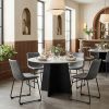 Smart Modern Black Upholstered Dining Chair – Sculpted Polyurethane Seat & Metal Base