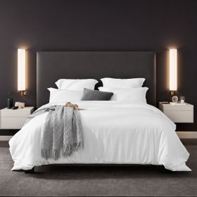 Premium Hotel-Grade Microfiber Duvet Cover Set, White or Pink, Queen or King (Option: White-Q)
