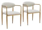 Zens Contemporary Dining Chair – Performance Fabric & Forged-Look Steel