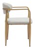 Zens Contemporary Dining Chair – Performance Fabric & Forged-Look Steel