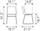 Smart Modern Black Upholstered Dining Chair – Sculpted Polyurethane Seat & Metal Base