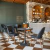 Leith Modern Dining Chair – Vinyl Seat & Wood Legs