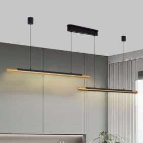 75-Inch Black & Gold Modern LED Double Tube Pendant Light (Option: Black)