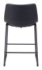 Smart Modern Black Upholstered Counter Stool – Sculpted Polyurethane Seat & Metal Base