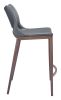 Modern Ace Black Faux Leather Counter Stool with Brushed Stainless Steel Frame