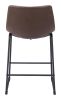 Smart Modern Black Upholstered Counter Stool – Sculpted Polyurethane Seat & Metal Base
