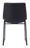 Smart Modern Black Upholstered Dining Chair – Sculpted Polyurethane Seat & Metal Base
