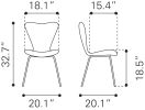 Thibideaux Urban Boho Mid-Century Modern Chair – Polyester Fabric Seat & Steel Frame