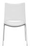 Modern Ace Black Faux Leather Armless Dining Chair with Steel Frame
