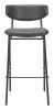 Charon Bauhaus Bar Stool – Vinyl Upholstery & Powder-Coated Steel