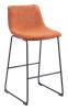 Smart Modern Black Upholstered Bar Stool – Sculpted Polyurethane Seat & Metal Base