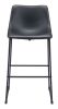 Smart Modern Black Upholstered Bar Stool – Sculpted Polyurethane Seat & Metal Base
